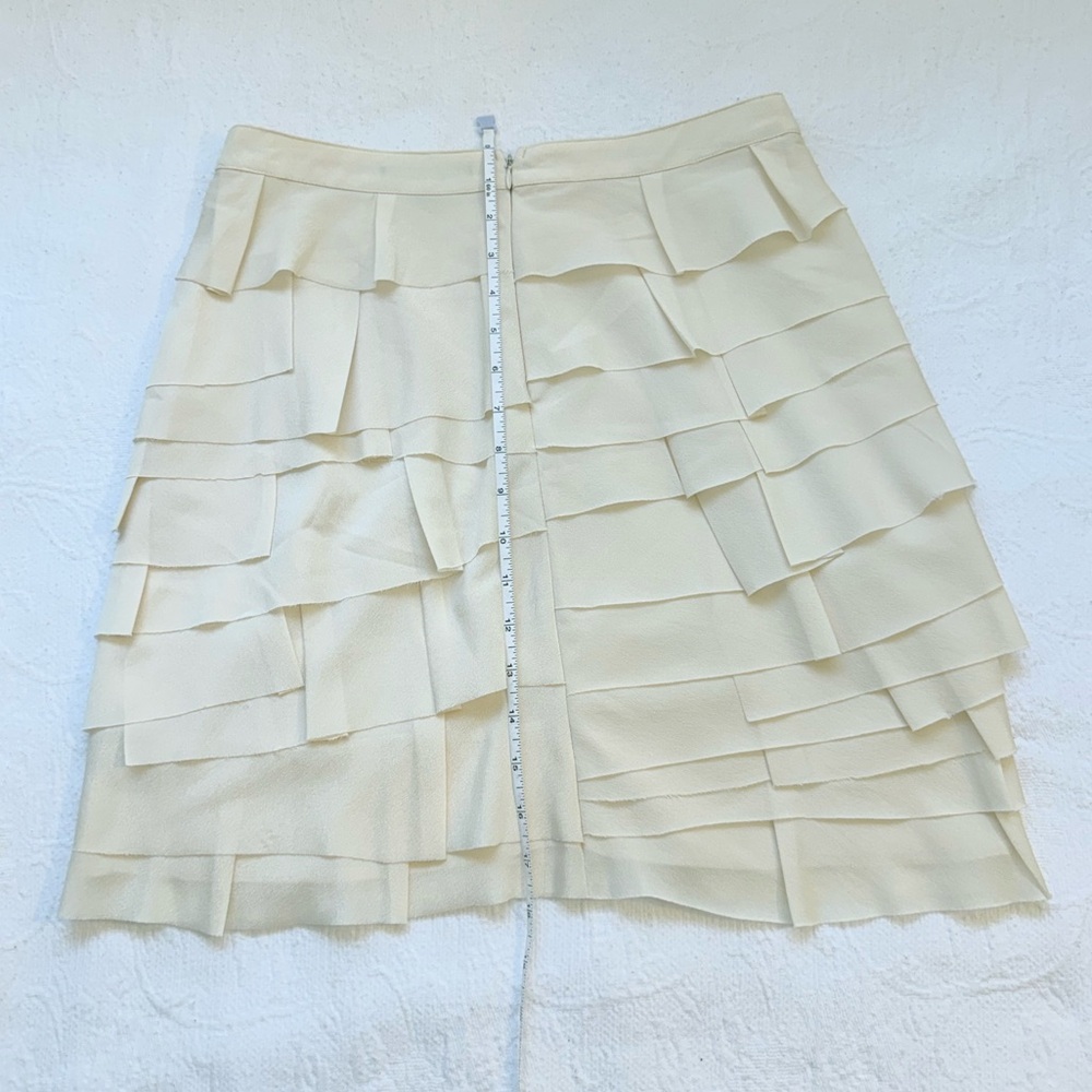 Forever 21 Cream Ruffle Mini Skirt Size L  Y2K Wester Chic Cottagecore Coquette - Picture 4 of 16